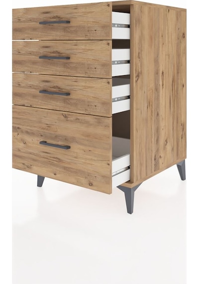 Kronos Komodin 4 Çekmeceli 60x59x96 Çam-çam Atlas Çam