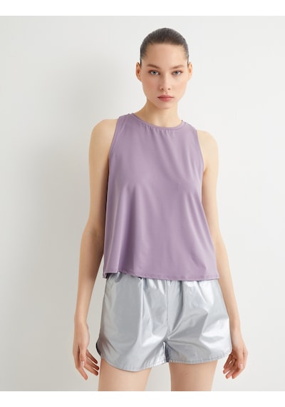 Koton Spor Atlet Bisiklet Yaka Rahat Kalıp Lila 4sak30091nk Lila