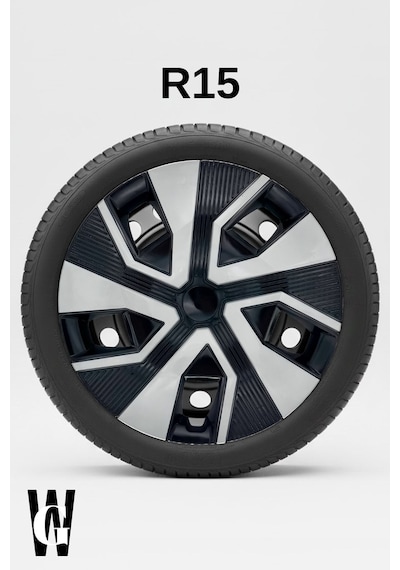 Renault Clio 15 İnç Jant Kapağı 4 Adet Siyah Gri C113