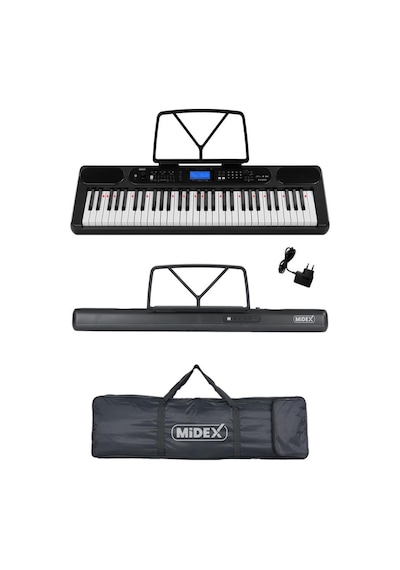 Midex Ps-5200bk-hss Pro Org 61 Led Işıklı Tuş Hassasiyetli Bluetooth Midi Kulaklık Stand Sustain