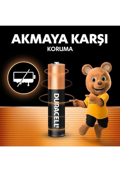 Duracell Basic Aaa Alkalin Ince Kalem Pil 6'li Paket 1,5v Daha Uzun Ömürlü Günlük Cihazlar Için Güv