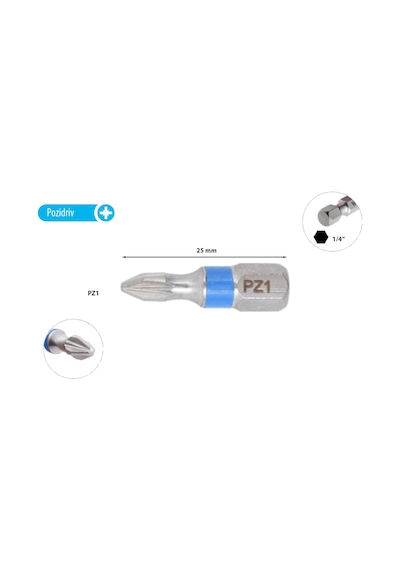 Ceta Form Pz 1 X 25 Mm Yıldız Bits Uç Renk Kodlu Cb/351tc