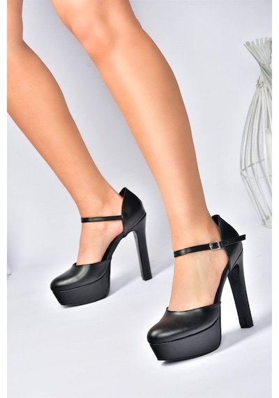 Fox Shoes Siyah/siyah Platform Kalın Yüksek Topuklu Kadın Ayakkabı M246002109 Siyah - Siyah