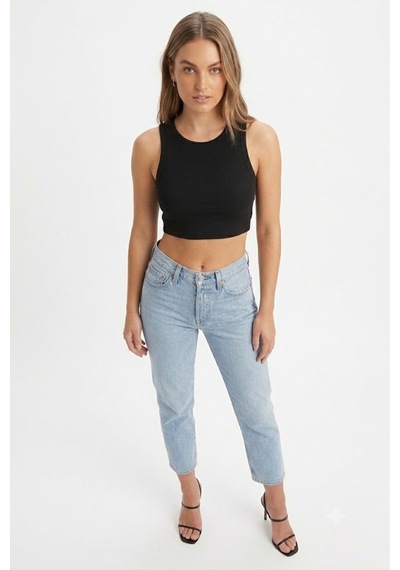 Levi's 501 Original Crop Kadın Jean Pantolon - 0000 Buz Mavisi