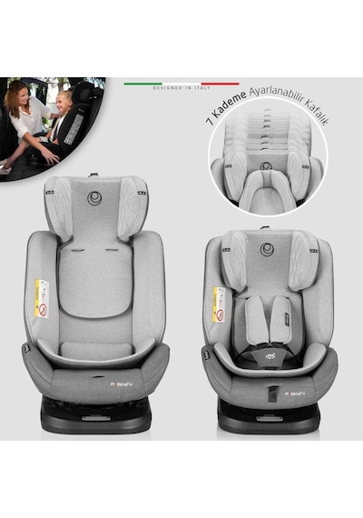 Elele Modenafix 360 Dönebilen İsofixli Oto Koltuğu 0-36 Kg Gri