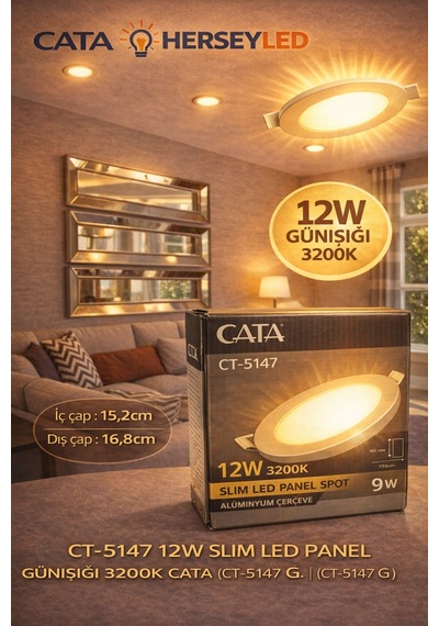 Ct-5147 12w Slim Led Panel Günışığı 3200k Diğer