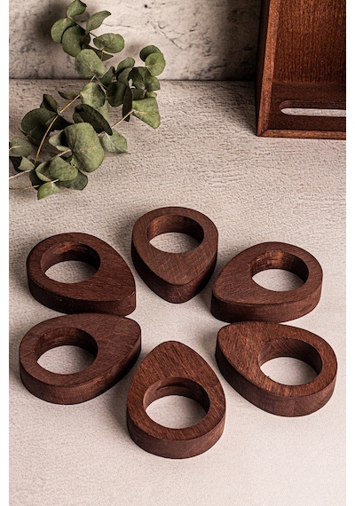 Snippy Yummy - 6 Adet Ahşap Yumurta Sunumluk Yumurtalık Sofra Sunumu Organizer Ahşap