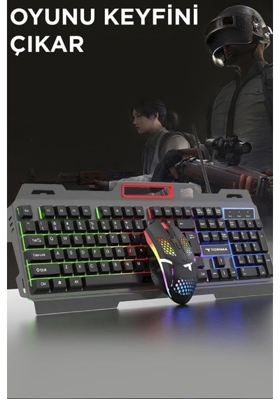 Tmk-06 Gaming Rgb Işıklı Kablolu Q Klavye Ve Mouse Seti Siyah
