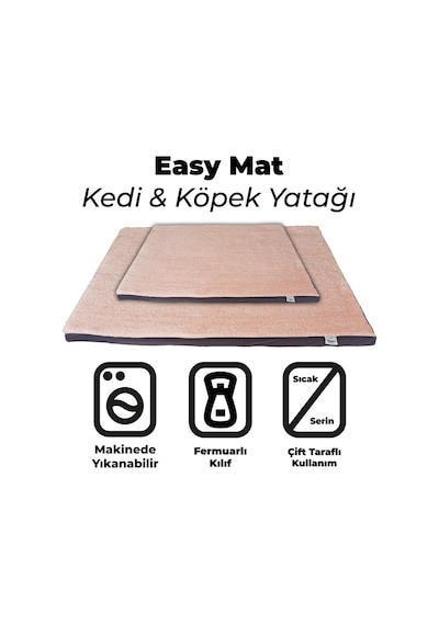 Easymat, Çift Taraflı Kullanılabilen, Çıkarılabilir Kılıflı, Yıkanabilir, Kedi Ve Köpek Matı Pembe-antrasit, 60 X 80