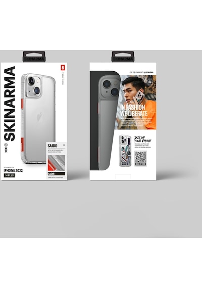Apple Uyumlu iPhone 14 Plus Kılıf Skinarma Şeffaf Airbag Tasarımlı Saido Kapak