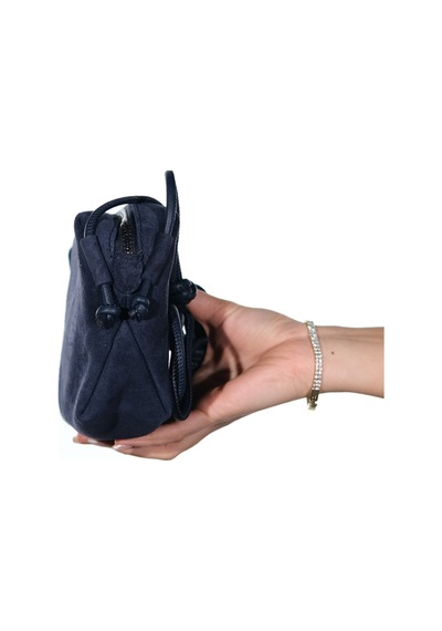 Luvishoes Selsey Lacivert Süet Hakiki Deri Kadın Çapraz Çanta Lacivert