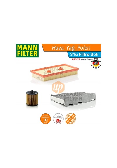 Vw Passat B6 1.6 Fsı Benzinli Mann Filtre Bakım Seti 2005-2011 (368407848)