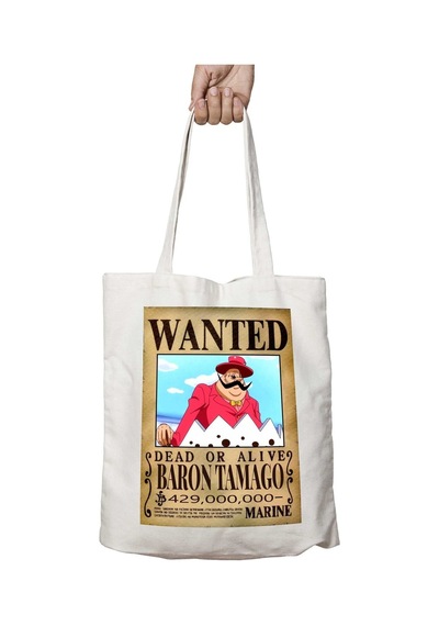 Art Hediye Wanted Baron Tamago Anime İki Tarafı Kalıcı Baskılı Yıkanabilir Okul Plaj Omuz Bez Çantası Çok Renkli