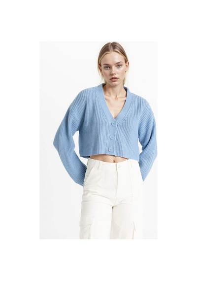 Defacto Regular Fit V Yaka Basic Düz Düğmeli Triko Hırka U2052AZ24AUBE745 Mavi Defacto Regular Fit V Yaka Basic Düz Düğmeli Triko Hırka U2052AZ24AUBE745 Mavi