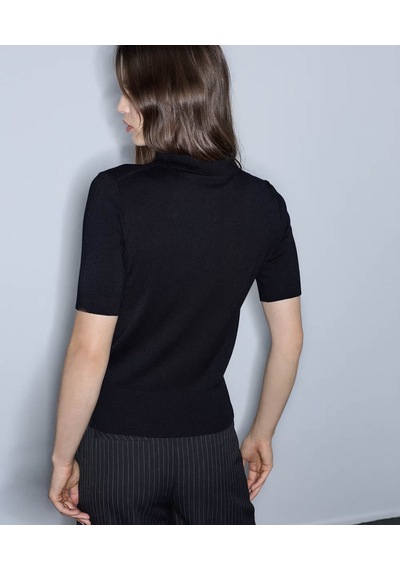 İpekyol Polo Yaka Triko Siyah Kadın Kazak Iw6260050177