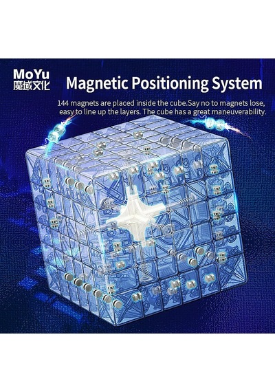 Xmdcuber Moyu Meilong 6 M Speed Cube 6 X 6 Manyetik Çıkartmasız, Meilong 6 M V2 Speed Cube 6x6x6 Manyetik Sihirli Kü
