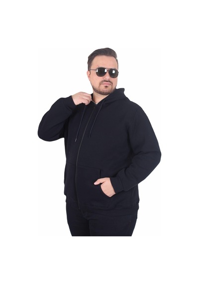 Starbattal Büyük Beden Unisex Kapüşonlu 3ip Sweat 11701 Lacıvert Lacivert
