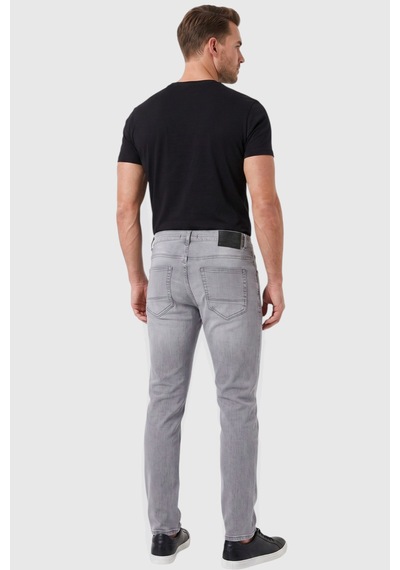 Deepsea Erkek Slim Fit Dar Kesim Likralı Gri Kot Pantolon Yumuşak Dokulu Esnek Jean 2600816