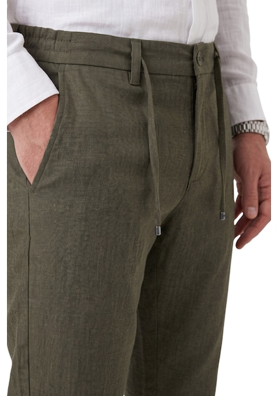 Rizzup Erkek Slim Fit Kırçıllı Haki Kumaş Pantolon İpli Esnek Bel Likralı Spor Şık Pantolon 2700252