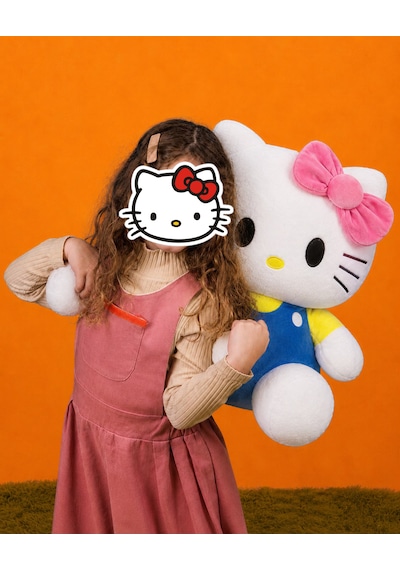 Hello Kitty Peluş Oyuncak Yeni Seri 50cm- Yumuşak & Sevimli Açık Mavi - Lacivert