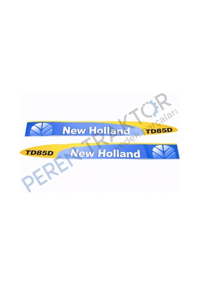New Holland TD85D Yan Yazı Takımı Kaporta Etiketi Sağ - Sol Kaput Sticker Seti