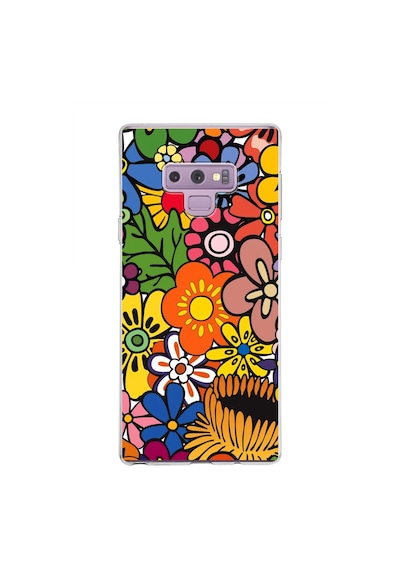 Samsung Galaxy Note 9 İle Uyumlu 1mm Slim Fit Retro Colors 2 Baskılı Şeffaf Kılıf Şeffaf