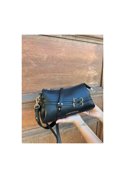 Just Polo Kadın Yeni Sezon Gold Aksesuarlı Ayarlanabilir Askılı Şık El Ve Omuz Çantası Shopper Siyah