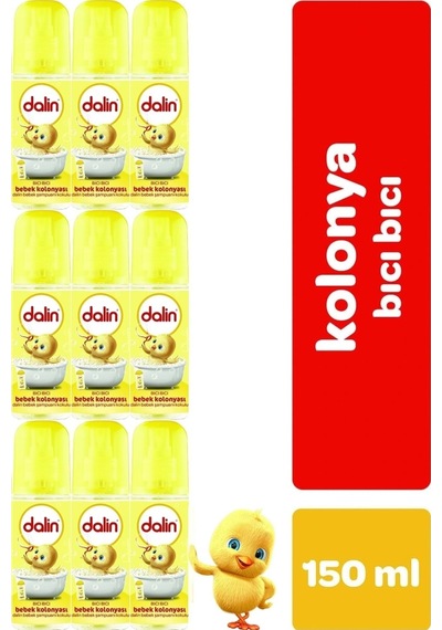 Dalin Bebek Kolonyası 150ML Bıcı Bıcı Kokusu Klasik 9 Lu Set