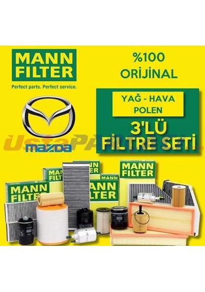 Mazda 3 1.6 Mann-Filter Filtre Bakım Seti 2004-2008
