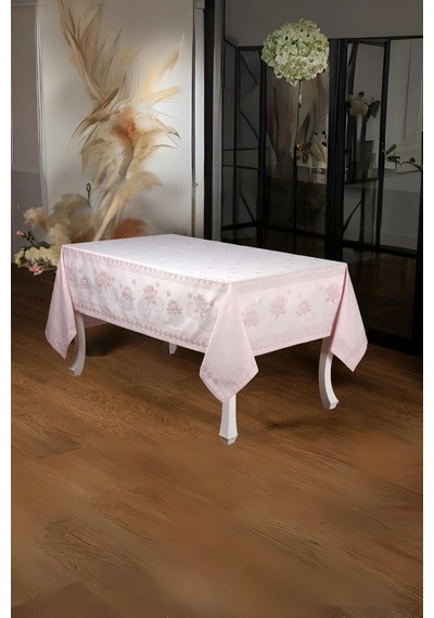 Nilüfer Lüx Jakar Kumaş Pudra Masa Örtüsü Dikdörtgen 160x320 Cm - 1092 Çok Renkli