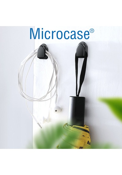 Microcase 4'lü Mini Araç İçi Ev Ve Ofis İçin Kendinden Yapışkanlı Çok Amaçlı Düzenleyici Kanca Seti Al5365 Siyah