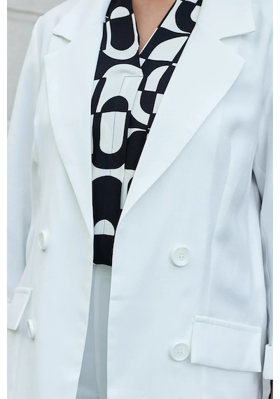 Kadın İpeksi Dokulu Modal Kumaş Yakalı Cep Kapaklı Oversize Salaş Blazer Ceket-beyaz Beyaz Kadın İpeksi Dokulu Modal Kumaş Yakalı Cep Kapaklı Oversize Salaş Blazer Ceket-beyaz Beyaz