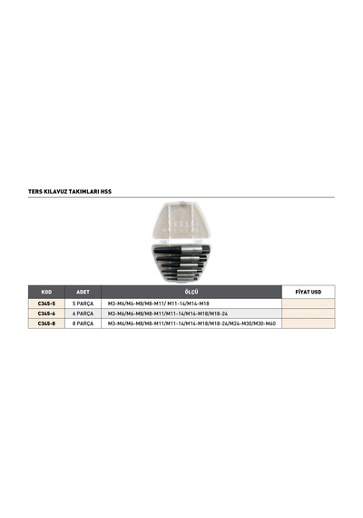 Fett Pld Hss Ters Kılavuz Takımı 8 Parça