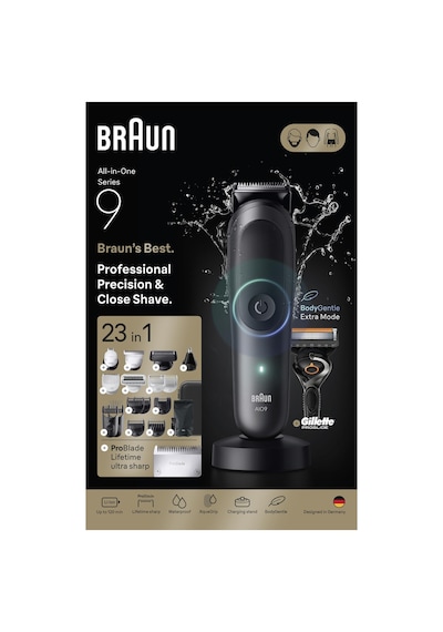 Braun Hepsi Bir Arada Series 9, 23 Ü 1 Arada Tıraş Kiti, Problade, Bodygentle Modu, Aıo9520