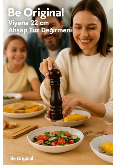 Viyana 22 Cm Ahşap Tuz Değirmeni Seramik Öğütme Mekanizmalı Çok Renkli