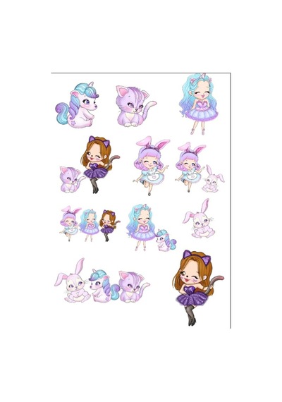 Unicornlar Ve Tavşanlar Sticker Set
