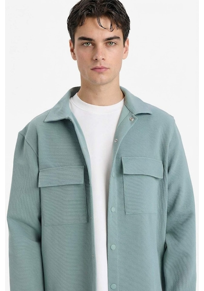 Defacto Esnek Kumaş Twill Gömlek E7689ax26spgn1175 Yeşil-gn1175