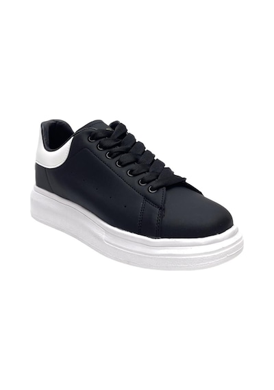 Unisex Yüksek Taban Günlük Spor Sneaker Ayakkabı Siyah-beyaz-siyah - Beyaz Siyah - Beyaz