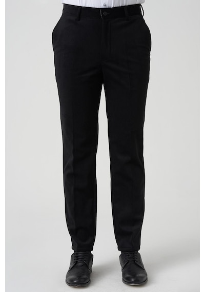 White Stone Amora P1031 Slim Fit Pamuklu Kadife Pantolon Siyah Siyah
