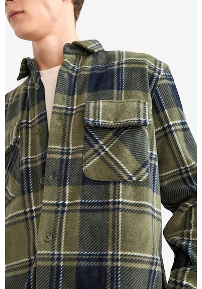 Defacto Regular Fit Kareli Polar Uzun Kollu Gömlek F0104ax25wnkh444 Haki-kh444