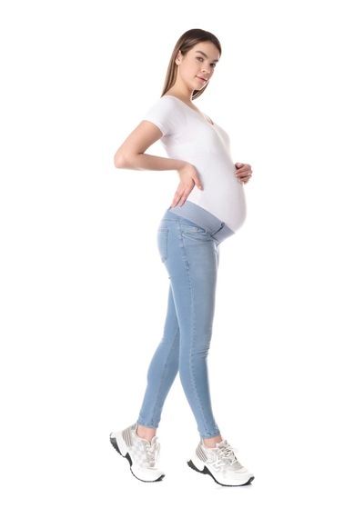 Busa Hamile Alt Karın Destekli Skinny Kot Pantolon Açık Mavi-açıkmavi