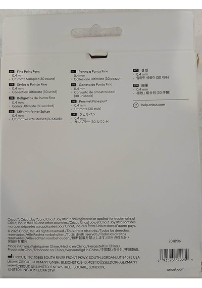 Cricut 2011936 Joy Kalıcı Ince Uçlu Kalem Seti 0.4mm 30'lu Paket Diğer