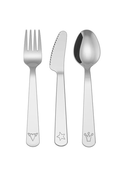 Ikea Fabler Çocuk Çatal Kaşık Bıçağı, Gri