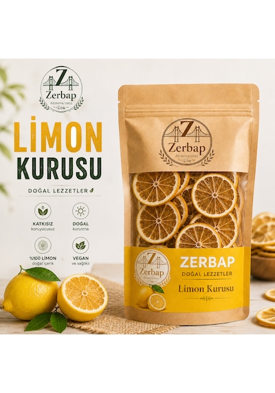 Doğal Limon Kurusu 100 G Dilimlenmiş Kurutulmuş Limon