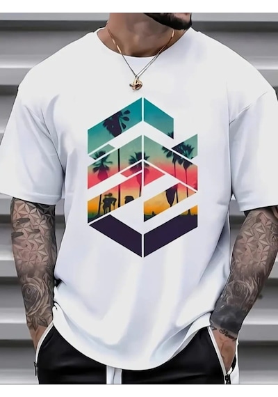 Panda Baskı Tekstil Özel Tasarım Desenli Tshirt Beyaz