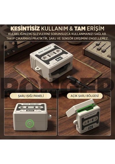 Retro-cassette Samsung Galaxy Buds 4 Pro/buds 4 İçin Kılıf 80'ler/90'lar Temalı Galaxy Buds4 Kulaklık Kılıfı Tam Koruma Sağlayan Retro Kaset Desenli Samsung Buds 4 Pro Kılıf Akustik