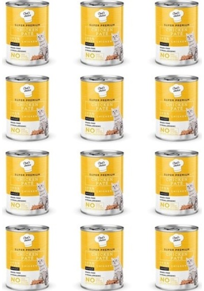 Chef's Choice Tahılsız Tavuk Etli Ezme Yetişkin Kedi Konservesi 12 x 400 G
