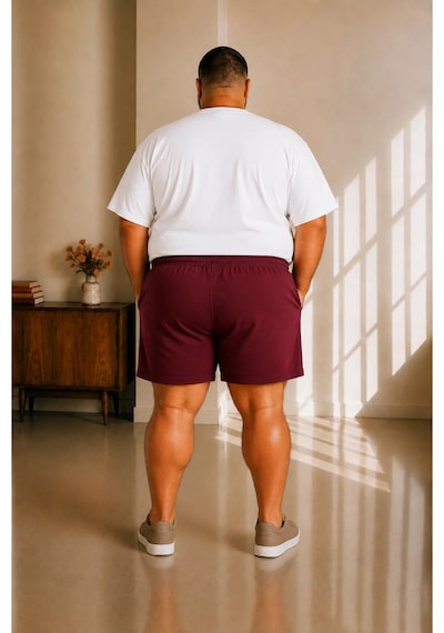 Sngl Tekstil Erkek Büyük Beden Şort 3xl 4xl 5xl 6xl 7xl 8xl 9xl Bordo
