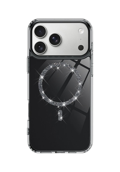 Apple iPhone Uyumlu-  17 Pro Live Diamond Magsafe Kapak - Siyah