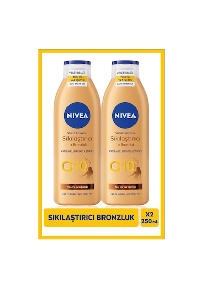 Q10 Sıkılaştırıcı Ve Bronzlaştırıcı Vücut Losyonu 250ml, Kademeli Bronzluk, Açık Buğday Ten, X